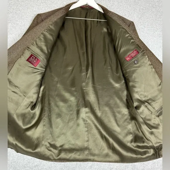 Jos‎ A Bank Blazer Sport Coat Mens 44 Regular Brown Wool Two Button Notch Lapel - Picture 2 of 13